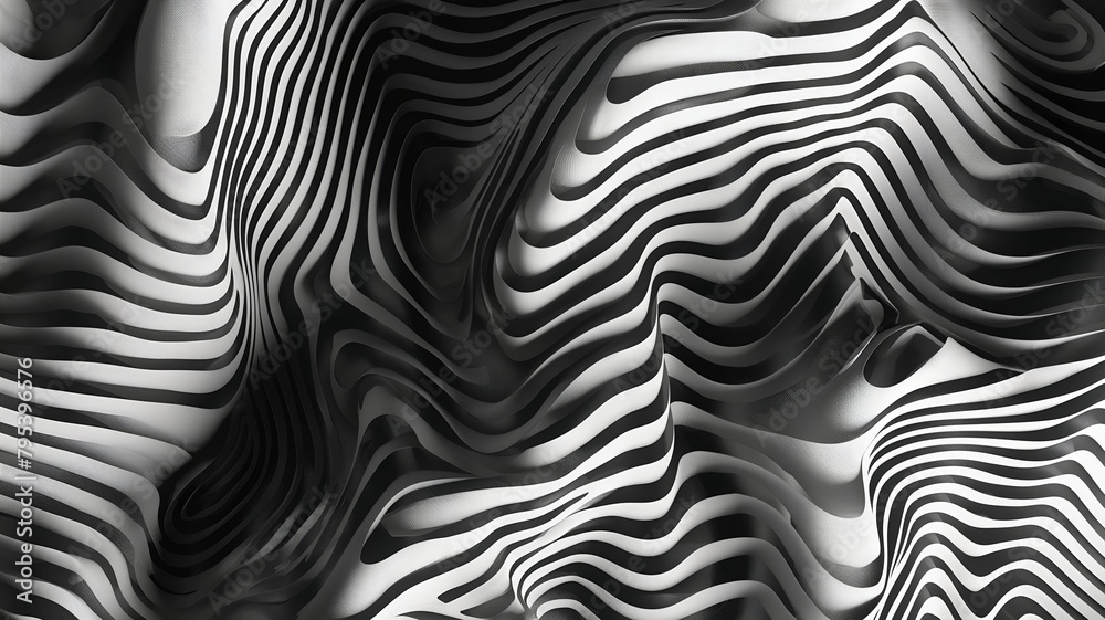 Monochrome crumpled fabric texture background , zebra lines fabric texture with crumpled looking Monochrome crumpled fabric texture background , zebra lines fabric texture with crumpled looking