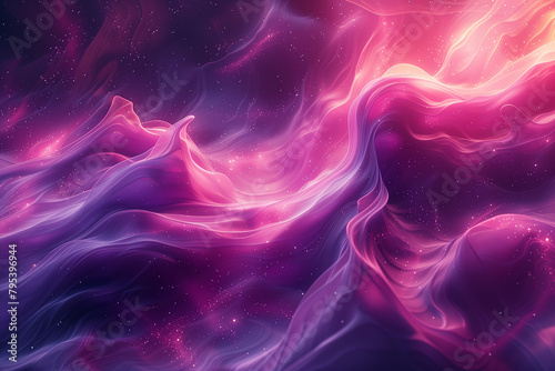 Abstract neon fractal wallpaper with space  3D Render  illustration  cosmos