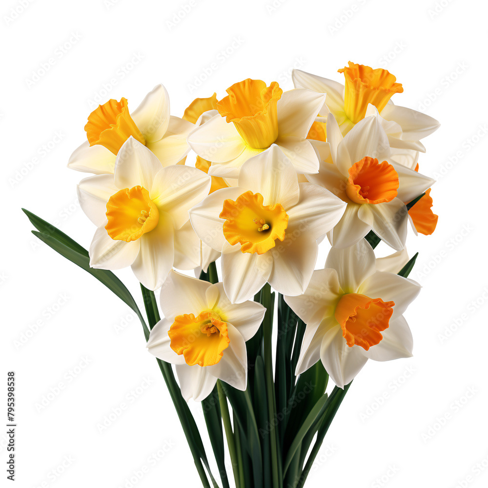 a bouquet of white and yellow daffodils