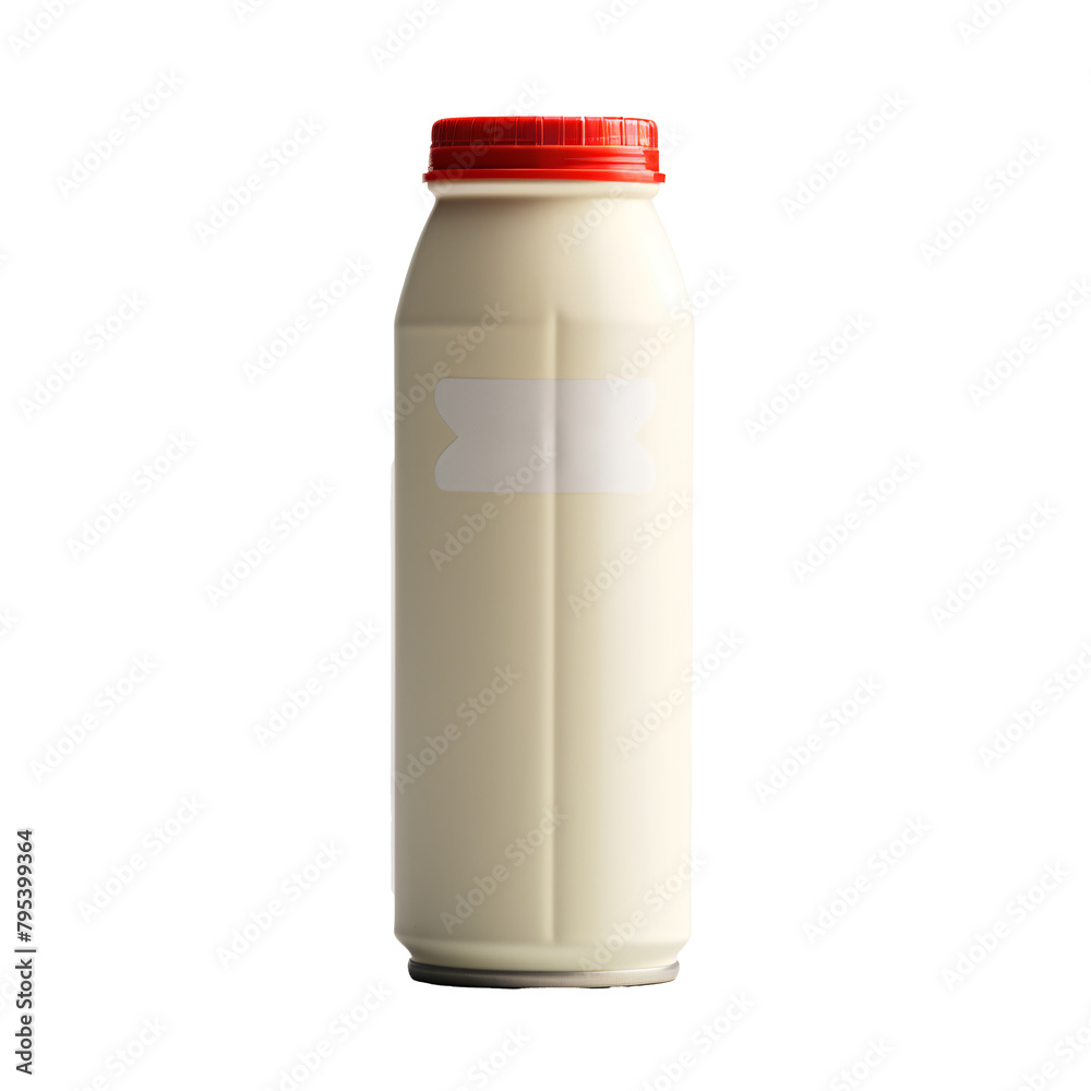 a white bottle with a red lid a white bottle with a red lid