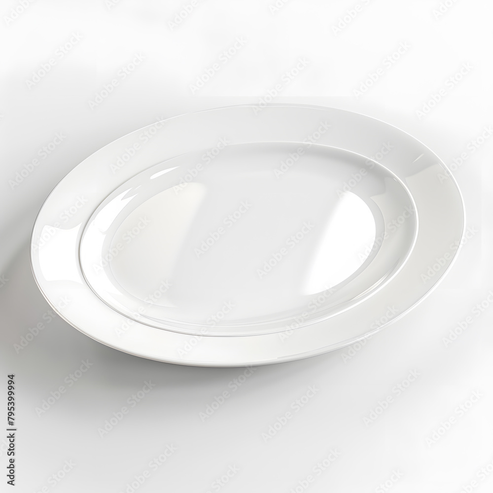 White plate top view mock up isolated on white background White plate top view mock up isolated on white background