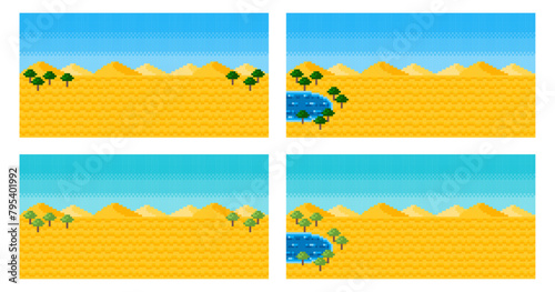 ドット絵 背景（砂漠）セット