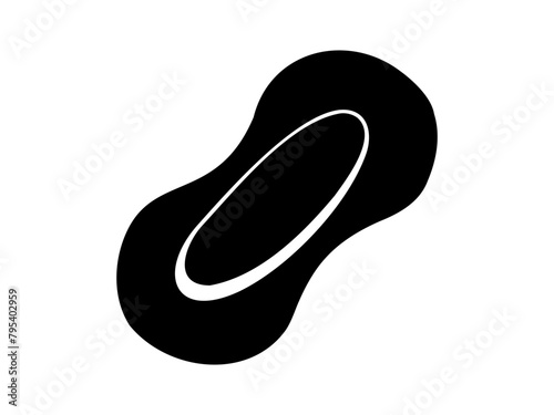 Black and white Daily liner. Panty liner vector illustration. Daily female hygiene pad. Sanitary liner isolated on white surafce. Concept of daily feminine care, light protection, intimate hygiene