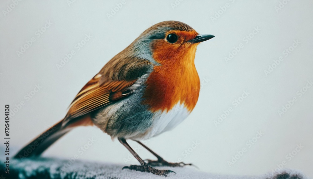 robin on a white background