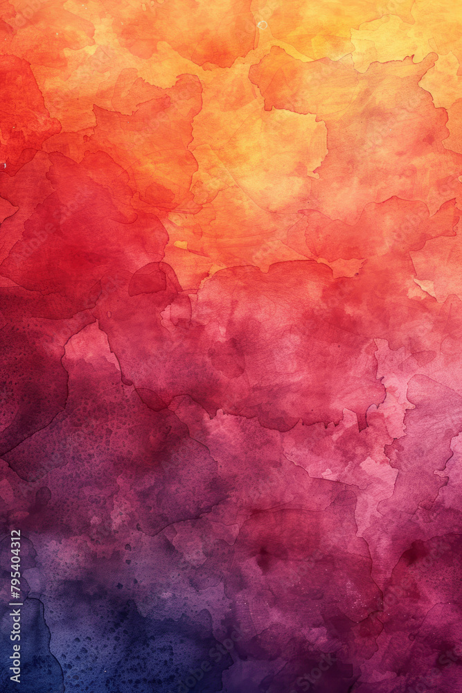 A watercolor wash in sunset colors, ideal for warm, inviting projects,
