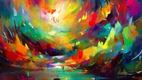 colorful multicolored art painting texture abstract painting with vibrant colors
