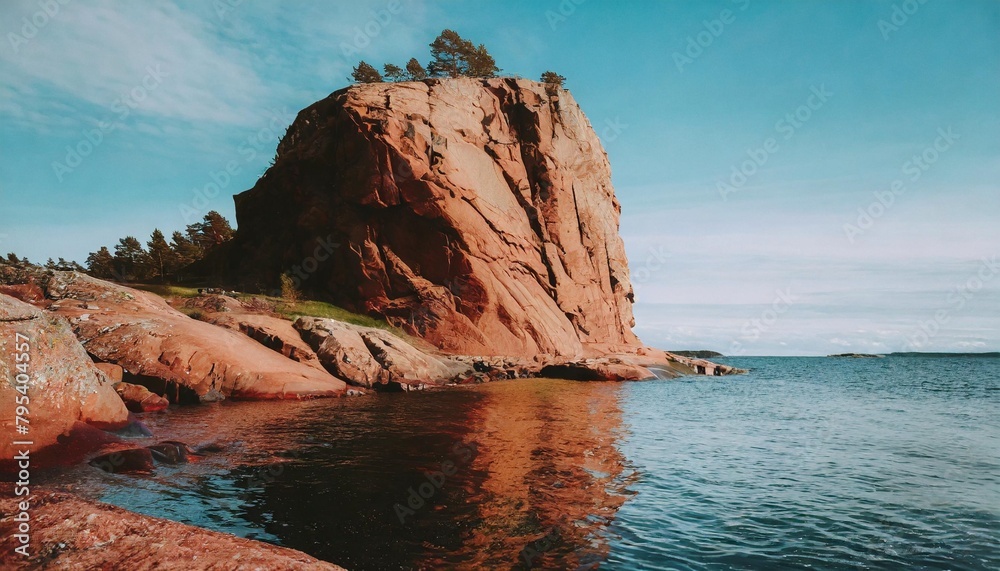 red rock in the swedish coast