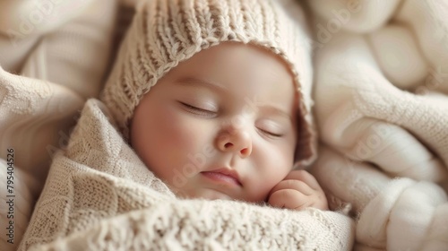Peaceful Sleeping Newborn, Gentle Baby Dreams photo