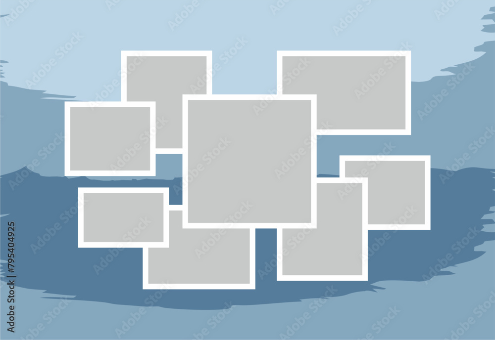 Pictures or photos frame collage. comics page grid layout abstract photo frames and digital photo wall template Pictures or photos frame collage. comics page grid layout abstract photo frames and digital photo wall template