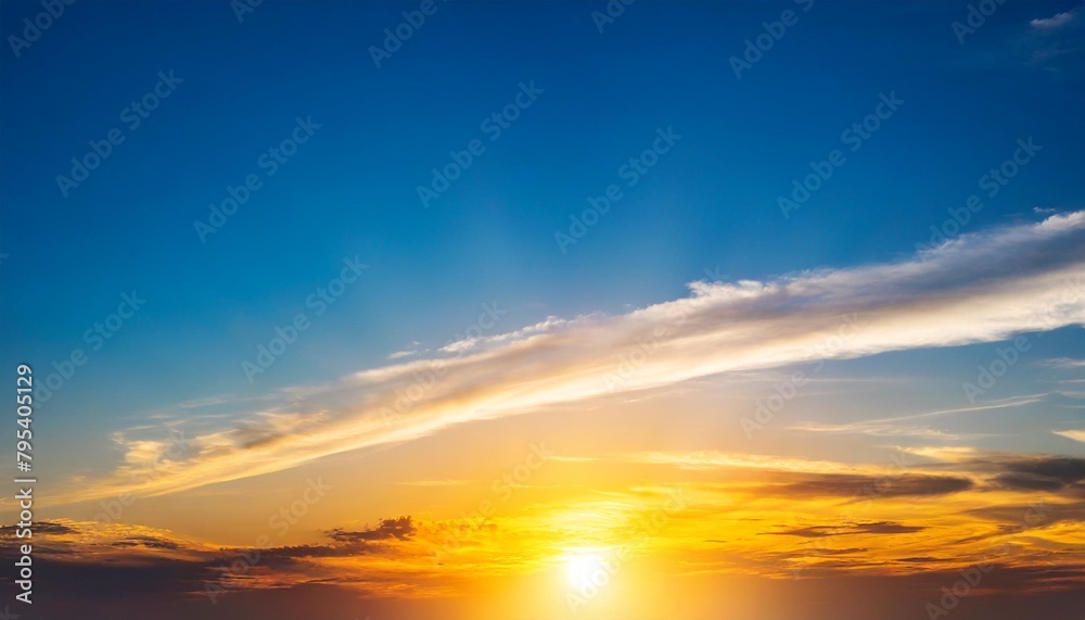 sunset in the sky isolated on white and transparent background