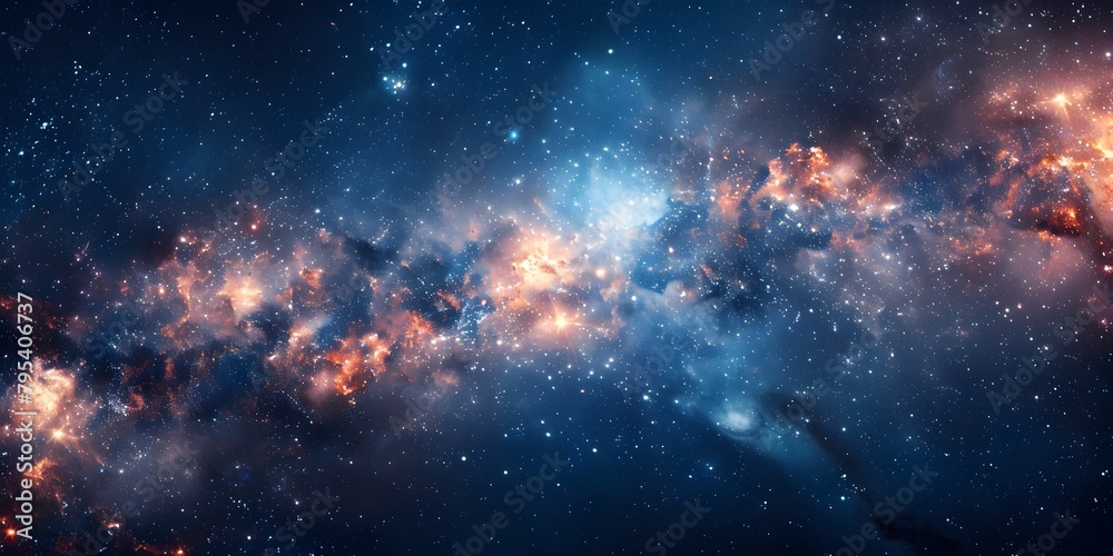 Naklejka premium Mesmerizing Cosmic Astronomy and Space Festival Featuring Dynamic Celestial Installations and Captivating Talks