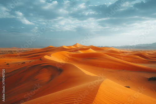 The undulating dunes of a desert, the shifting sands creating a hypnotic and calming landscape,