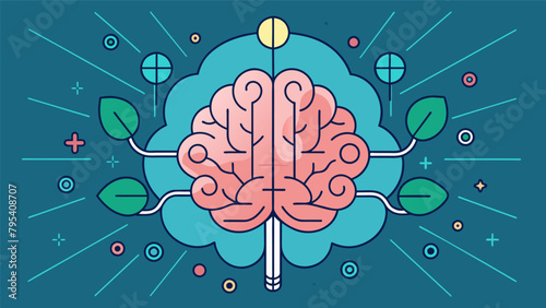 A symmetrical array of lines and shapes representing the balanced brain activity during meditation and mindfulness exercises..