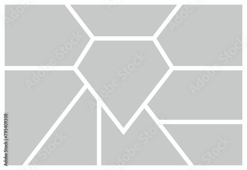 Pictures or photos frame collage. comics page grid layout abstract photo frames and digital photo wall template
