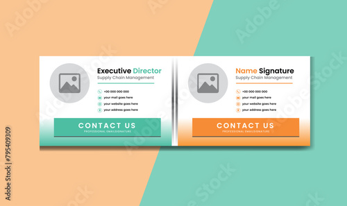 Unique Modern Email Signature Design template. Email signature template design vector banner Business e signature clean professional design