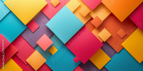 Viereck und Würfel in bunten Farben als Hintergrundmotiv für Webdesign