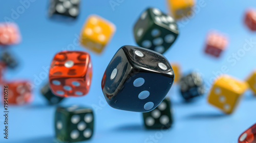 Close Up of Dice Surrounded by Other Dices