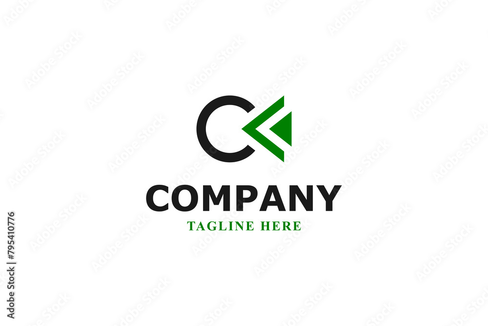 letter c and green arrow minimal logo letter c and green arrow minimal logo