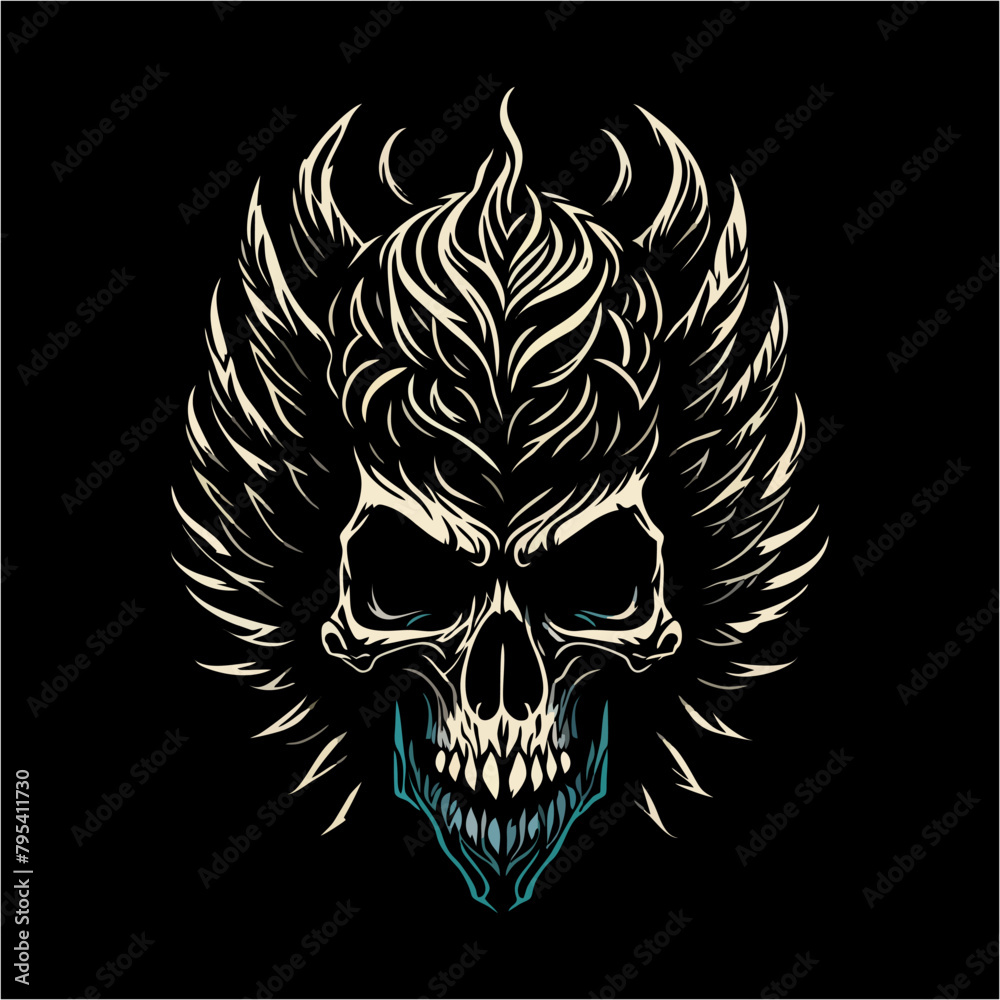 skull head logo emblem vector HD