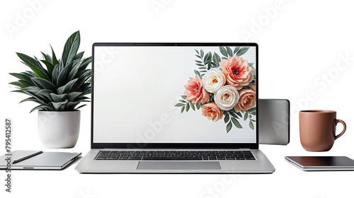 3d render of laptop and phone Devices