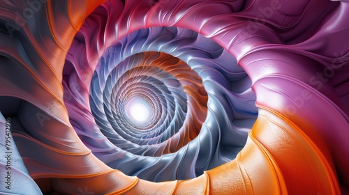 Colorful Spiral Design With Bright Center Light