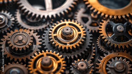 Close-Up of Gears in Machinery