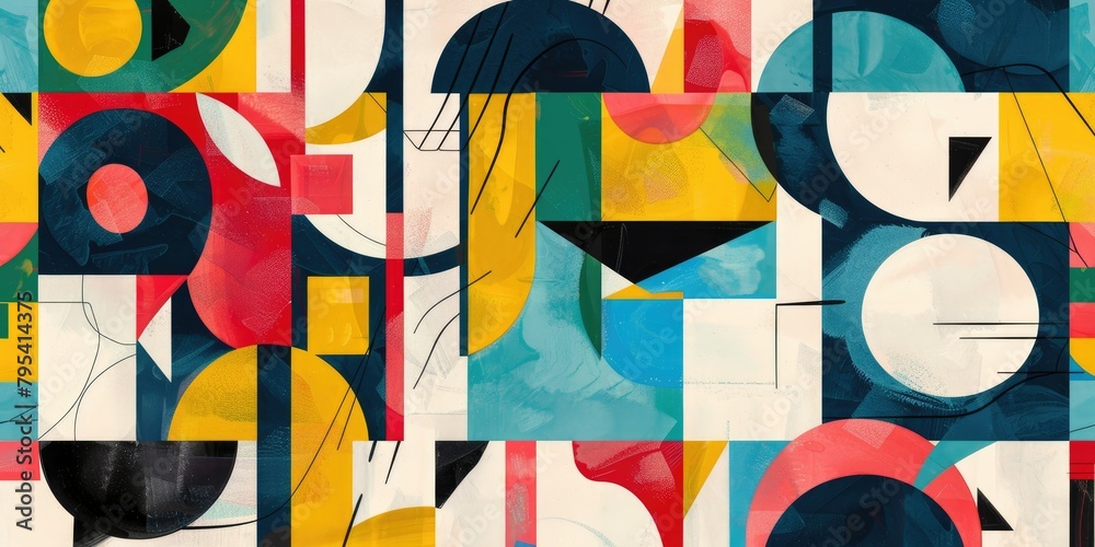 an abstract geometric pattern that pays homage to the artistic movements of the past, blending elements of cubism and surrealism to create a visually striking composition. an abstract geometric pattern that pays homage to the artistic movements of the past, blending elements of cubism and surrealism to create a visually striking composition.