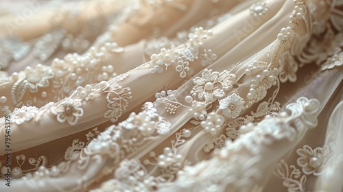 Close Up of Dress With Pearls
