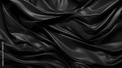 Crumpled black plastic texture abstract background.