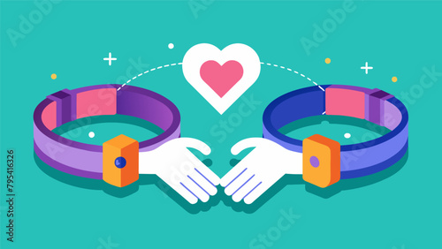 A set of touchsensitive bracelets that link two individuals enabling them to feel each others heartbeats in real time and promoting emotional.