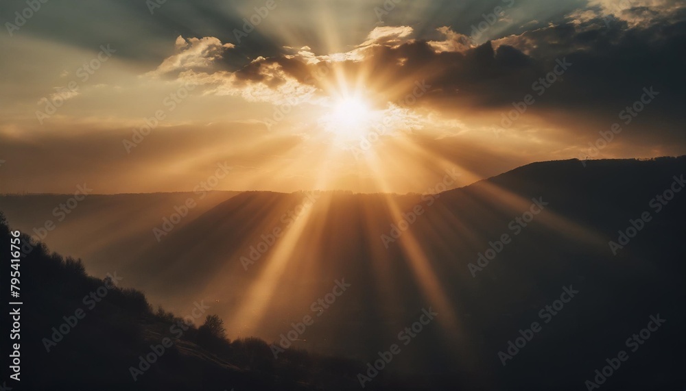 sun on the background of the rays of the sun