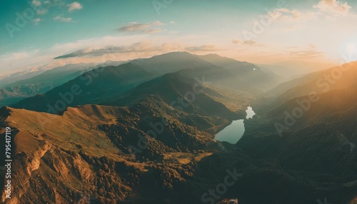 caucasus landscape frome space photo