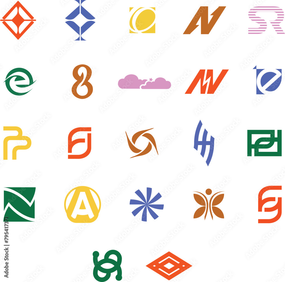 Abstract logos mega collection. Geometrical abstract logos Abstract logos mega collection. Geometrical abstract logos