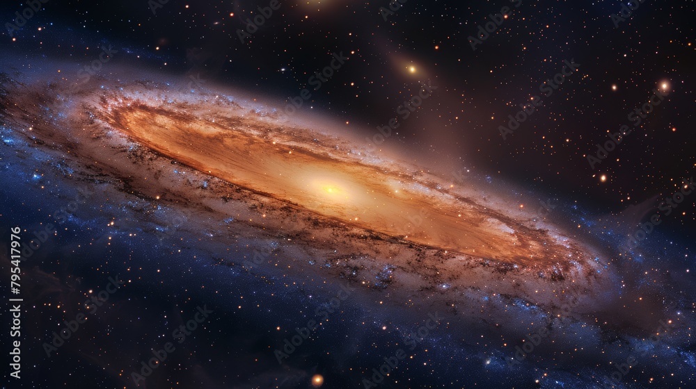 Fototapeta premium Galaxy: A striking photo of the Andromeda Galaxy's galactic center
