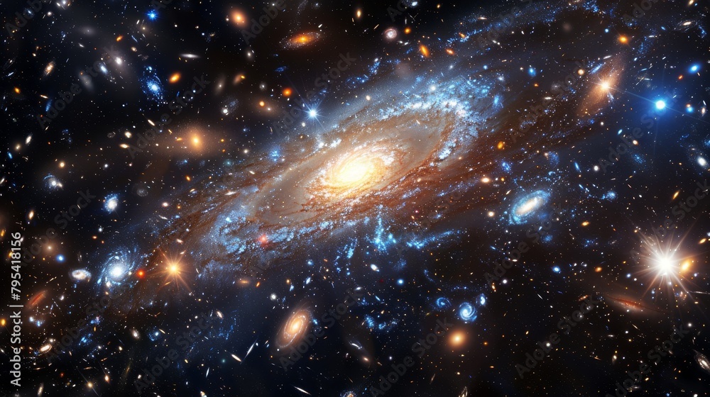 Galaxy: An illustration of a galaxy cluster Galaxy: An illustration of a galaxy cluster