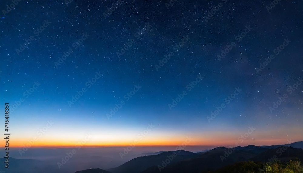 a beautiful dawn of the sun with stars gradient from blue to red