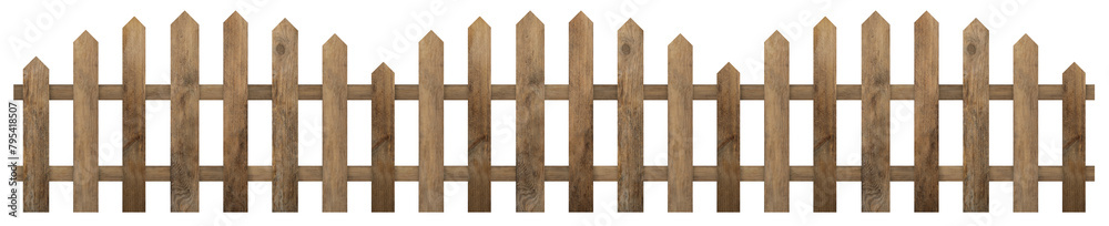 Wooden fence isolated on white. Enclosing structure Wooden fence isolated on white. Enclosing structure