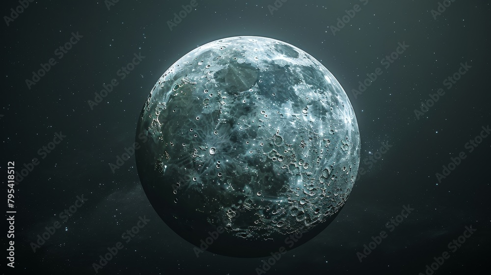 Moon: A 3D rendering of the moon in its full phase Moon: A 3D rendering of the moon in its full phase