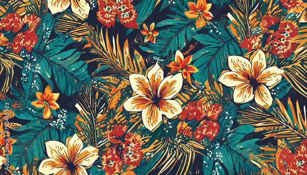 seamless pattern of shirt hawaii style