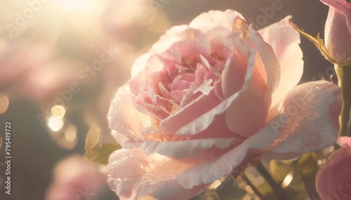 pink rose flower closeup light soft pastel dreamy floral abstract background