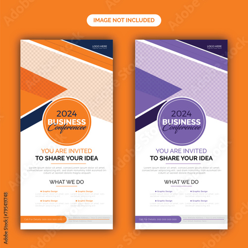 Vector Business rollup banner design template set