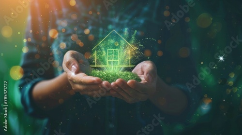 sustainable energy concept For sustainable energy at home Green energy for the environment