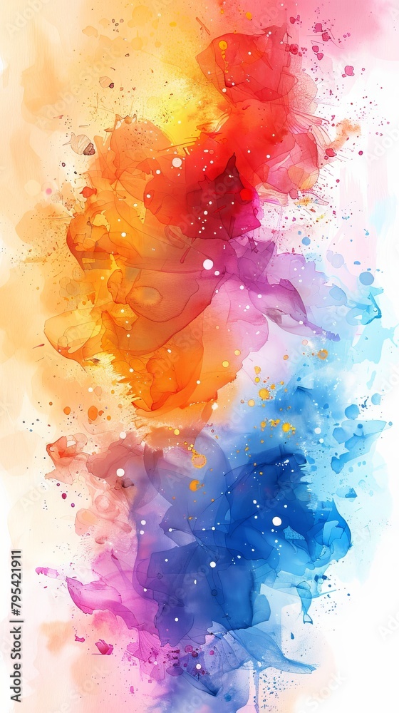 Abstract painting with bright rainbow colors Abstract painting with bright rainbow colors