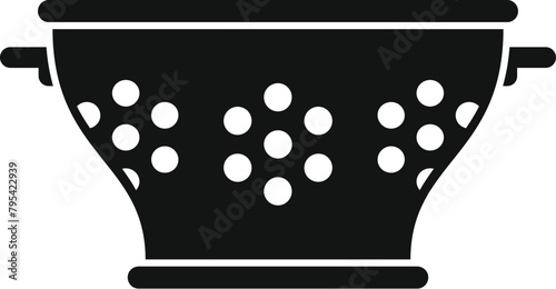 Metallic object colander icon simple vector. Cook accessory. Utensil bakery