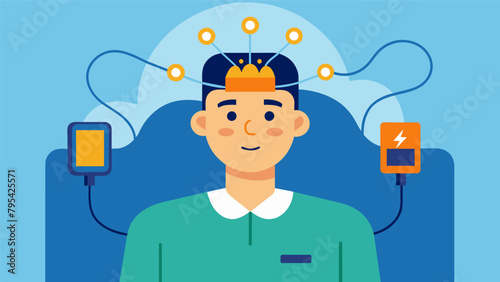 A patient undergoes transcranial direct current stimulation tDCS a noninvasive form of neurostimulation to target and regulate overactive brain.