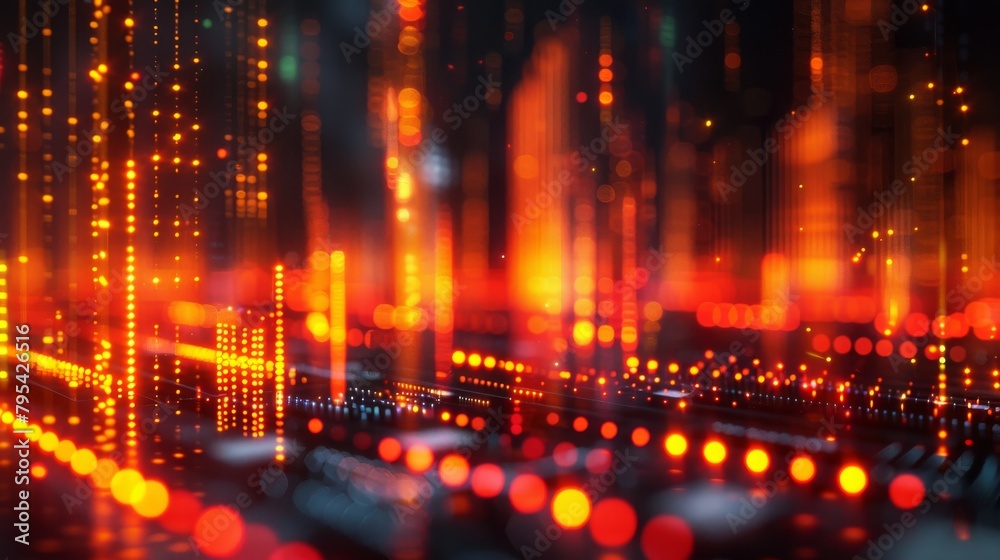 Fototapeta premium Binary code flowing through a circuit board