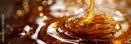 Indulge in the decadent richness of liquid caramel, its velvety surface promising a moment of pure satisfaction photo