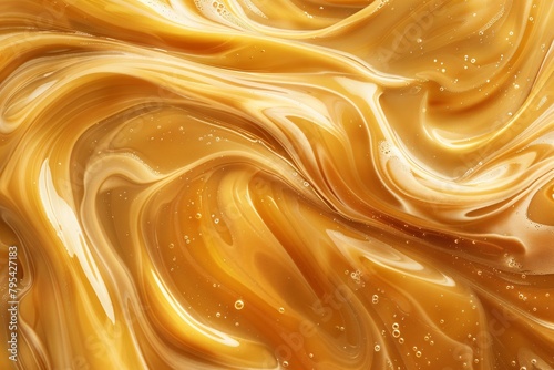 Immerse yourself in the mesmerizing swirls of liquid caramel, its golden hue promising moments of sweet indulgence photo