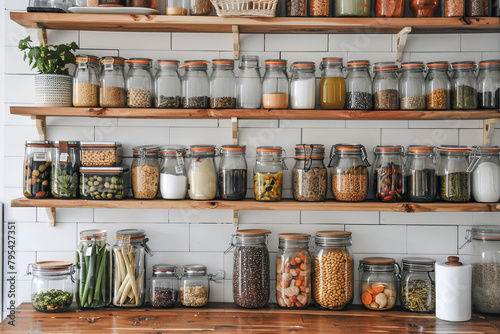 Nutritionist's Organized Pantry with a Variety of Healthy Foods 
