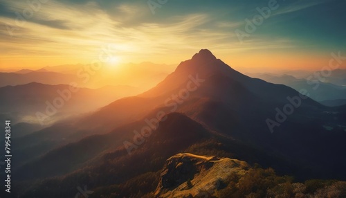 sunset on mountain
